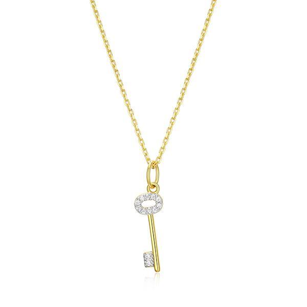 CJ Monte sterling silver labcreated diamond key necklace