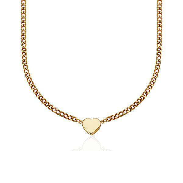 CJ Steelx 3.5 mm Curb Chain Puffy Heart Bracelet - Gold - Jewellery