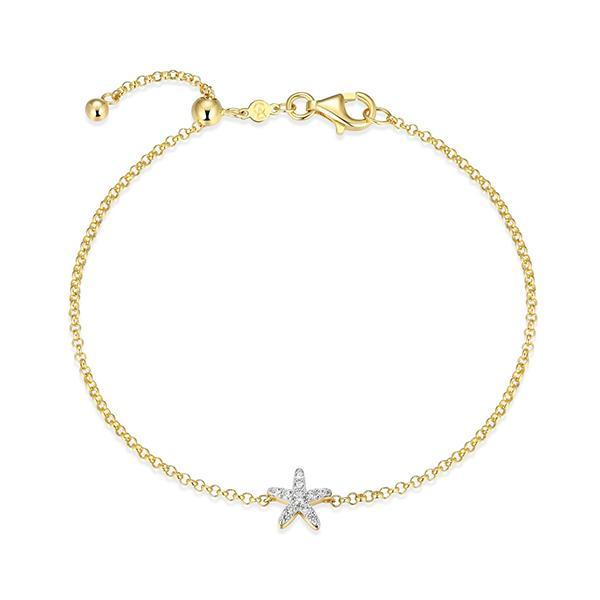 CJ Monte sterling silver lab-created diamond starfish adjustable bracelet