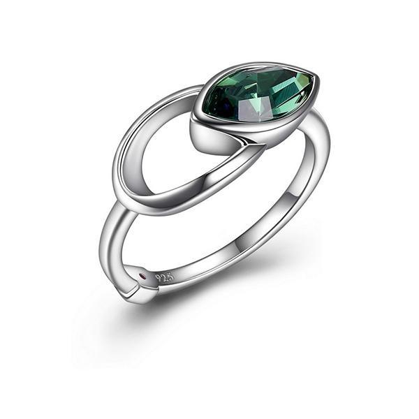RR4LAB297-W-7 Sterling Silver EXPRESSION Erinite Swarovski Ring Size 7
