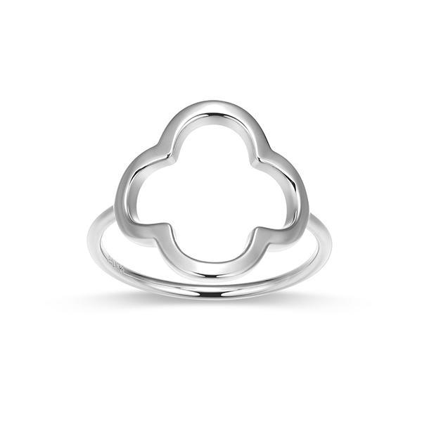 RR4ATSWA0-W-7 Sterling Silver Open Clover Ring Size 7