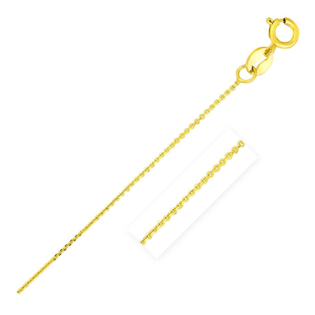 14k Yellow Gold Diamond Cut Cable Link Chain (0.68 mm) - 16"