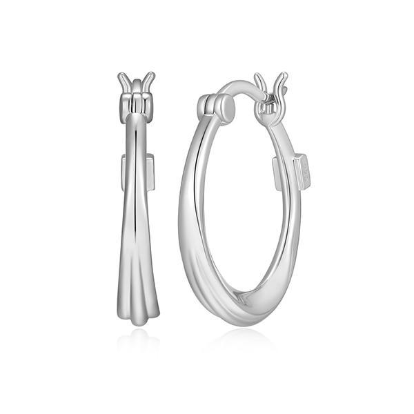 ER2LCT0A0-W Sterling Silver SWIRL 30MM Oval Hoop Earrings