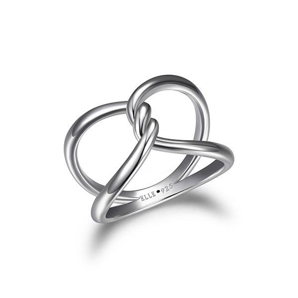 RR4LAAUA0-W-7 Sterling Silver TWIST Cubic Zirconia Open Ring Size 7