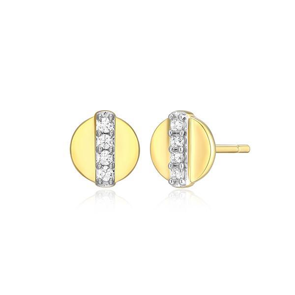 CJ Monte sterling silver lab-created diamond polished disk stud earrings