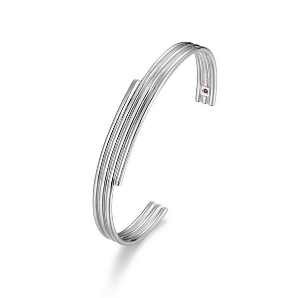 BR1LAPZA-W-6.5 Goddess Triple Row Cuff Bangle Size 6.5