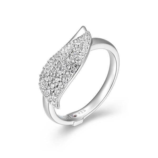 RR4LAKB97-W-6 Sterling Silver AMOUR Pave Cubic Zirconia Ring Size 6