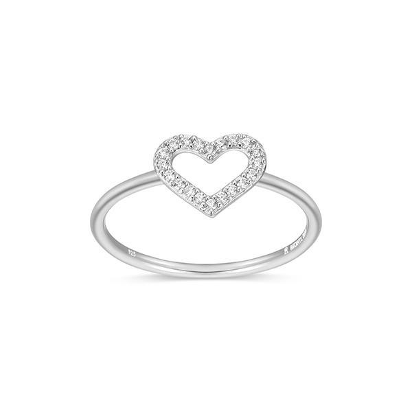 CJ Monte sterling silver lab-created diamond open heart ring - Size 6