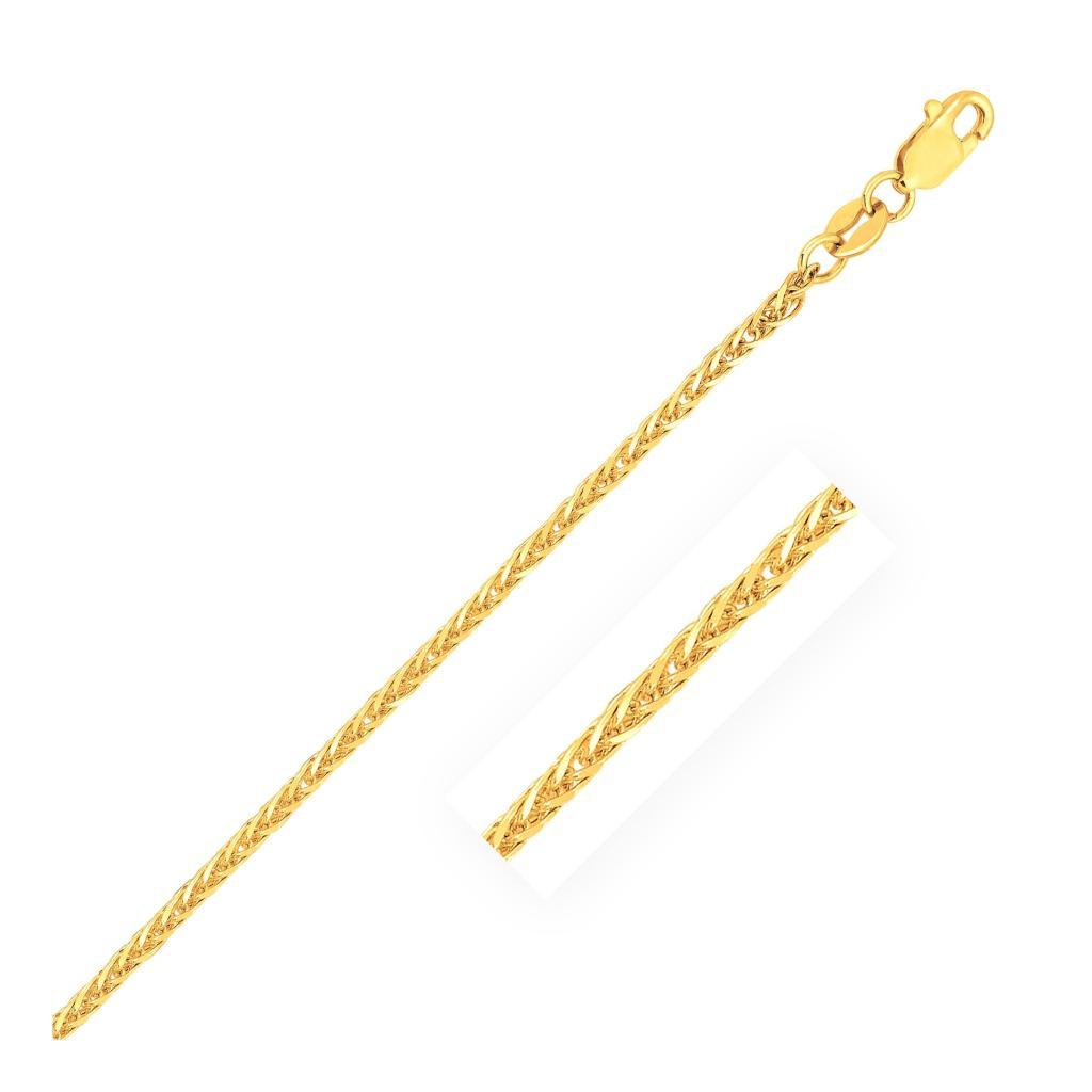 14k Yellow Gold Square Wheat Chain (1.80 mm) - 16"