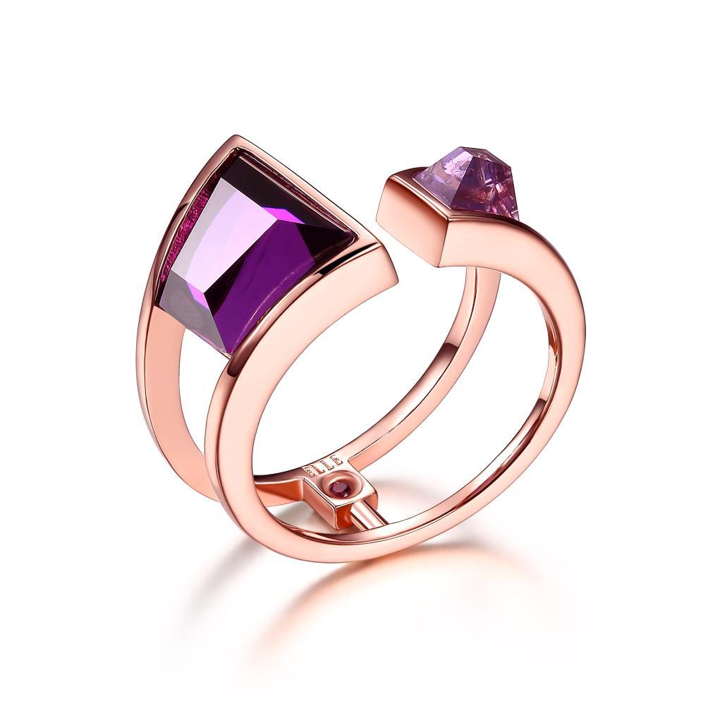 R34LA4J-P-7 Paradox Purple Red  Cubic Zirconia Open Ring Size 7