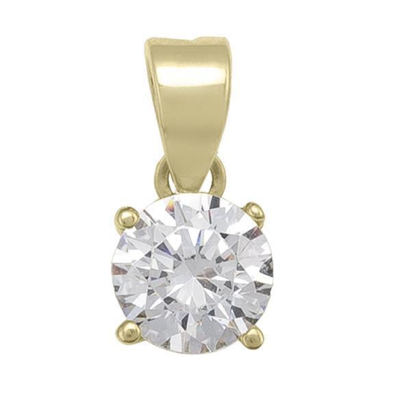 10K Gold Cubic Zirconia Pendant - 1.0gm - 10KY