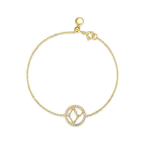 Diamondlite Cubic Zirconia Zodiac collection "Virgo" constellation - Gold
