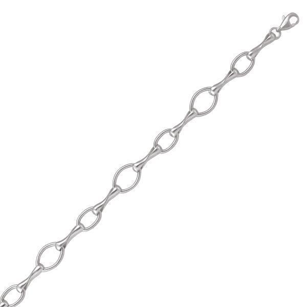 10K Silver Oval Shaped Link Bracelet - 10KW