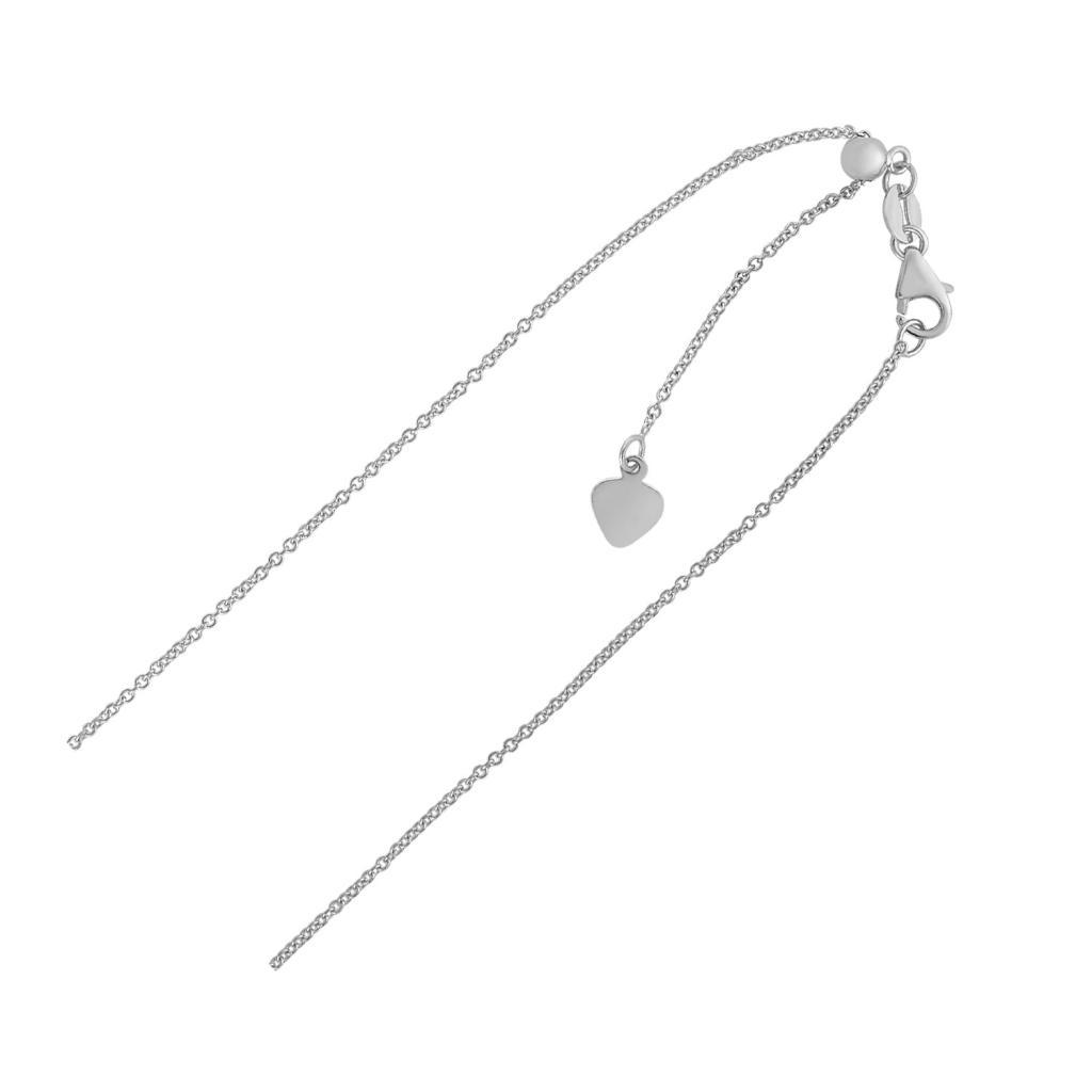 Adjustable Cable Chain in 14k White Gold (0.97 mm) -22"