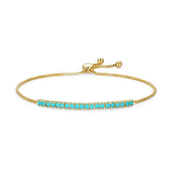 B31A6NC95-Y-9 Sterling Silver Turquoise Nano Adjustable Bolo Bracelet Size 9