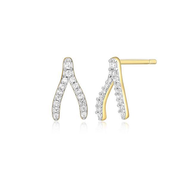 CJ Monte sterling silver lab-created diamond wishbone stud earrings