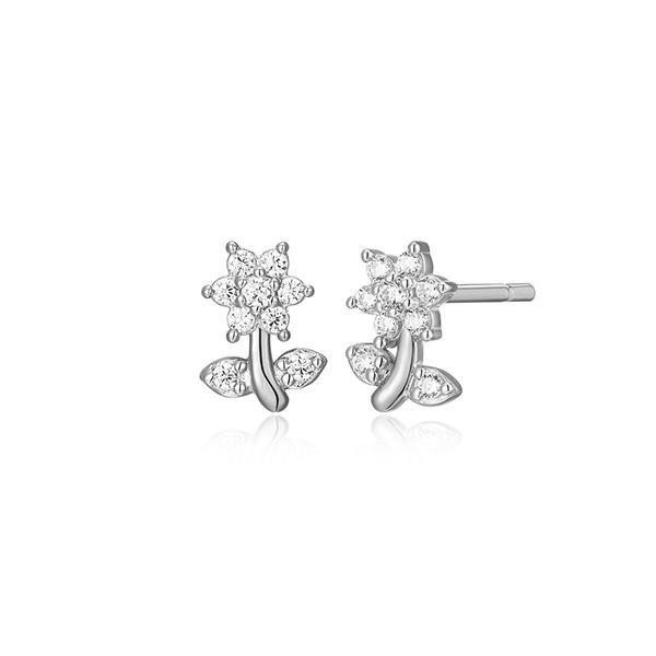 CJ Monte sterling silver labcreated diamond daisy stud earrings