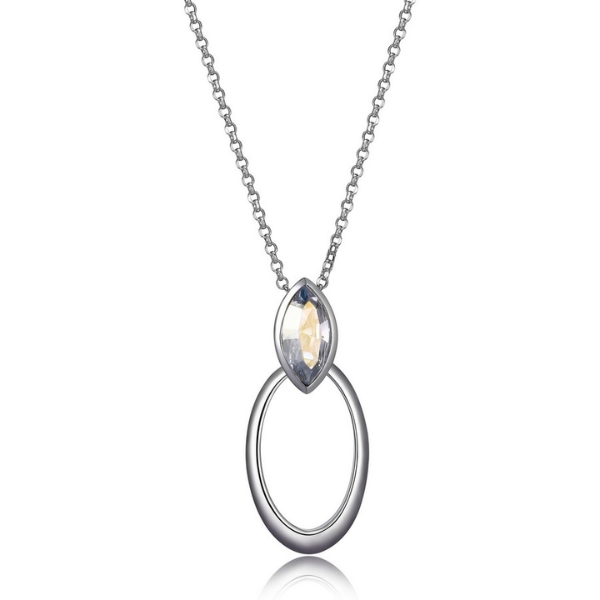 NR0LBG6C-W Expression Clear Blue Swarovski Crystal Short Necklace