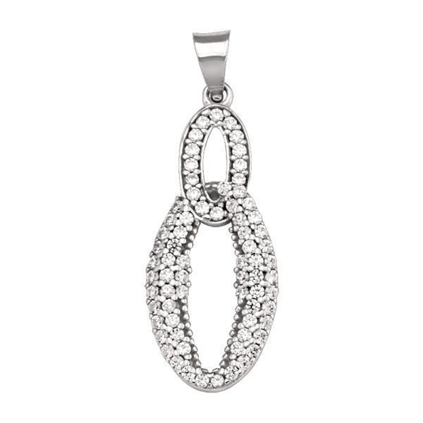 10K White Gold CZ Fashion Pendant - 10KW