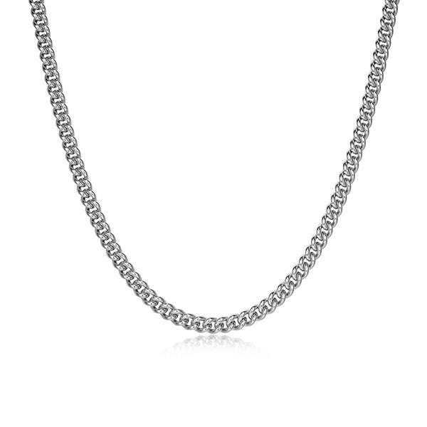Sterling silver CJ Ethos ITALIAN CHAIN rhodium plated 150 curb chain - 24"