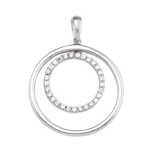 10K White Gold CZ Fashion Pendant - 10KW