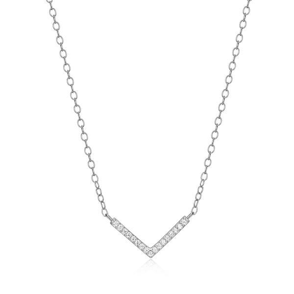 CJ Monte sterling silver labcreated diamond Vnecklace