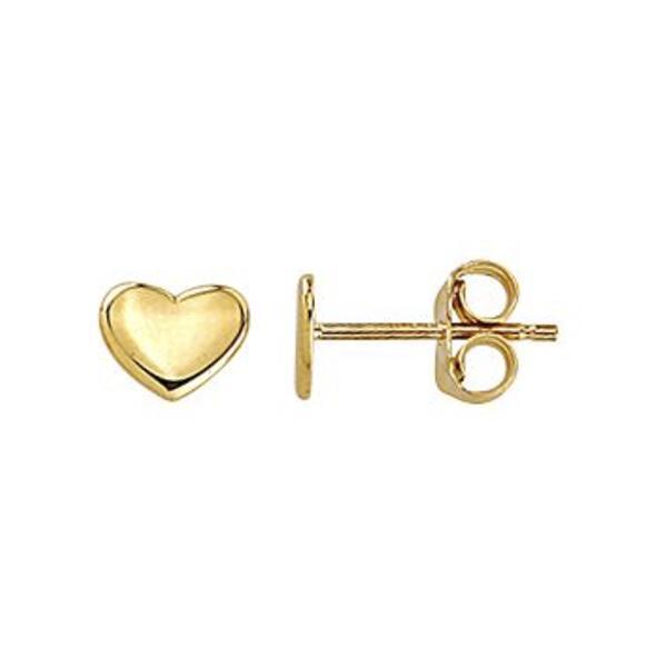 10K Yellow Gold Mini Heart Stud Earrings - Gold - 10KY