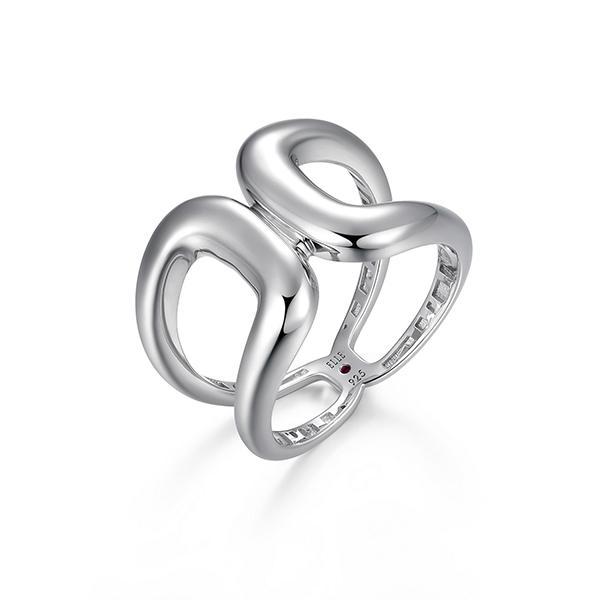 RR4LAK1A0-W-8 Sterling Silver CITADEL High Polish Wide Open Ring Size 8