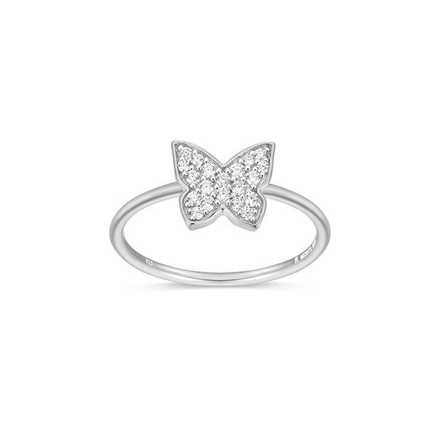 CJ Monte sterling silver labcreated diamond butterfly ring - Size 6