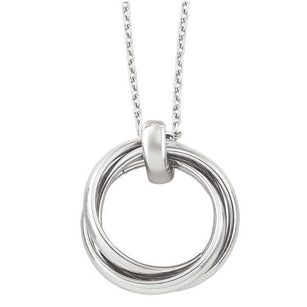 Sterling Silver Fashion Necklace with Pendant - Silver rings