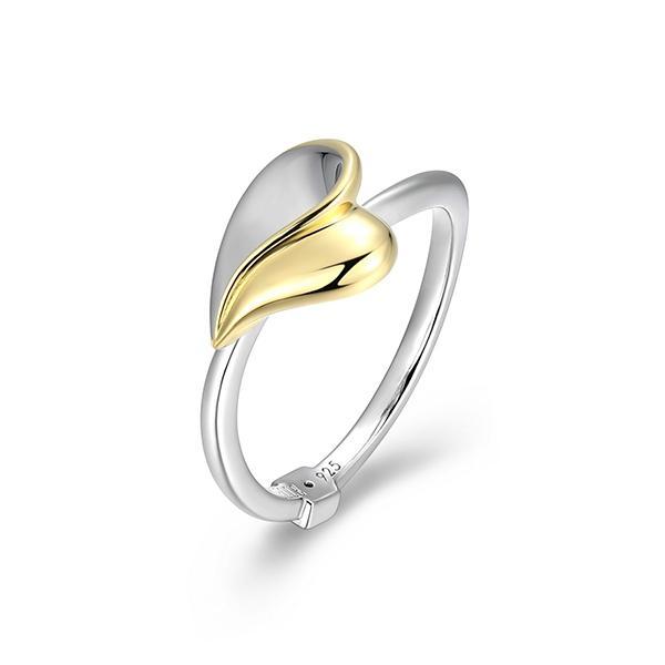 RR4LAKCA0-2T-8 Sterling Silver AMOUR High Polish Heart Two Tone Ring Size 8