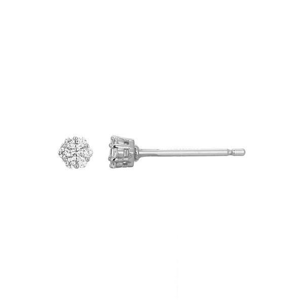 CJ Monte sterling silver lab-created diamond small round cluster stud earrings