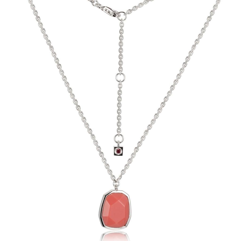 NR0LAPJ-W Exuberance Simulated Coral Necklace