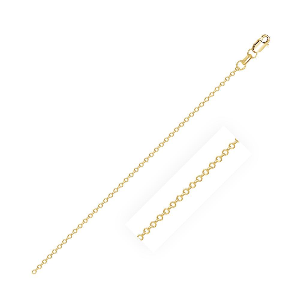 10k Yellow Gold Diamond Cut Cable Link Chain (0.87 mm) -18"
