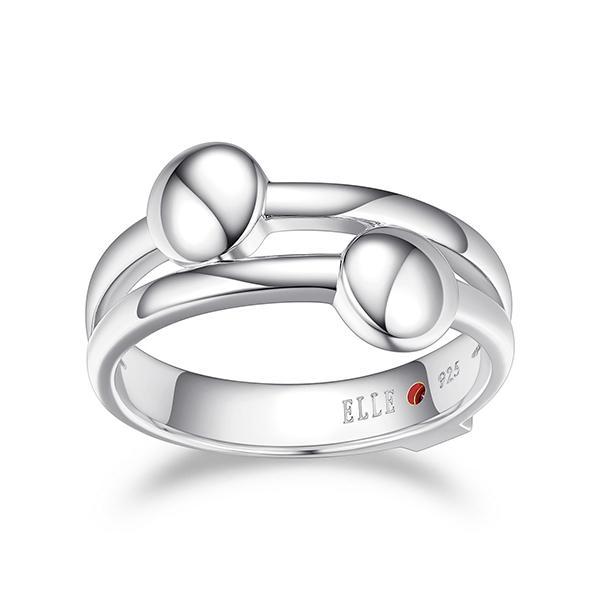 RR4LACCA0-W-7 Sterling Silver Lock and Key Silver Dot By Pass Ring Size 7