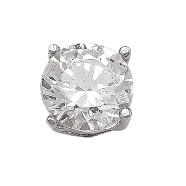 10K Silver Cubic Zirconia Stud Earrings - 10KW