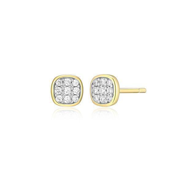 CJ Monte sterling silver lab-created diamond pave cushion stud earrings