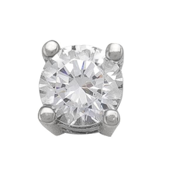 10K Silver Cubic Zirconia Stud Earrings - 10KW