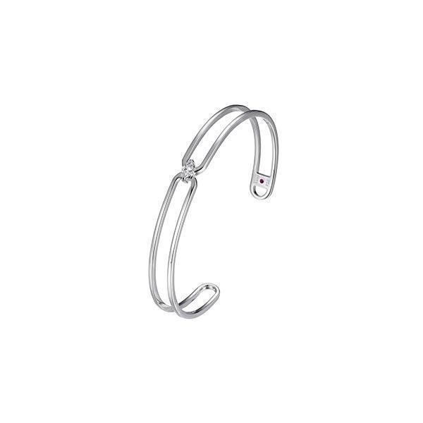 BR1LAMS-W "Parallel" Open Cuff Bangle with Marquise Cubic Zirconia