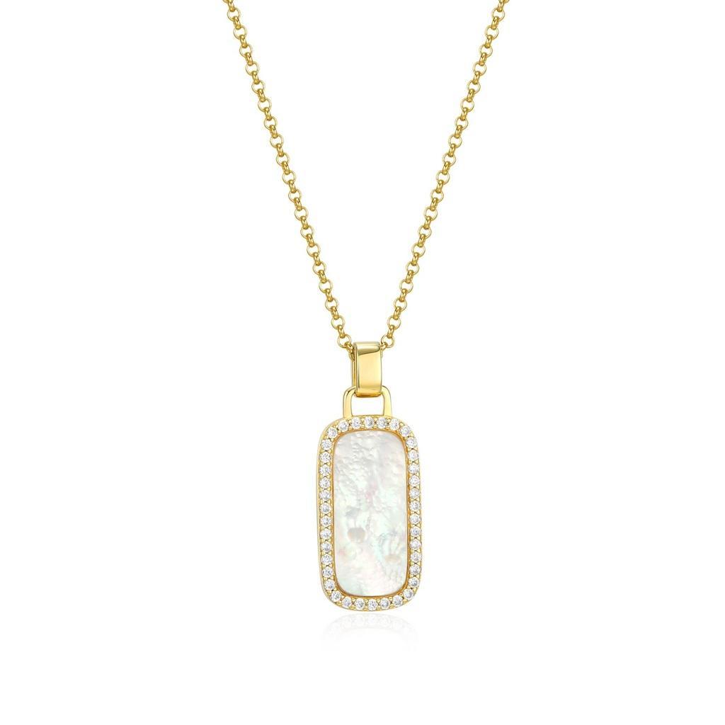 N30LC01-Y Allure Mother of Pearl Round Cubic Zirconia Necklace