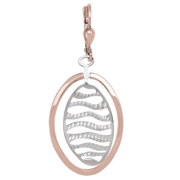 10K Rose Gold and Silver Fashion Drop Earrings - 3.0 gm - 10K2T