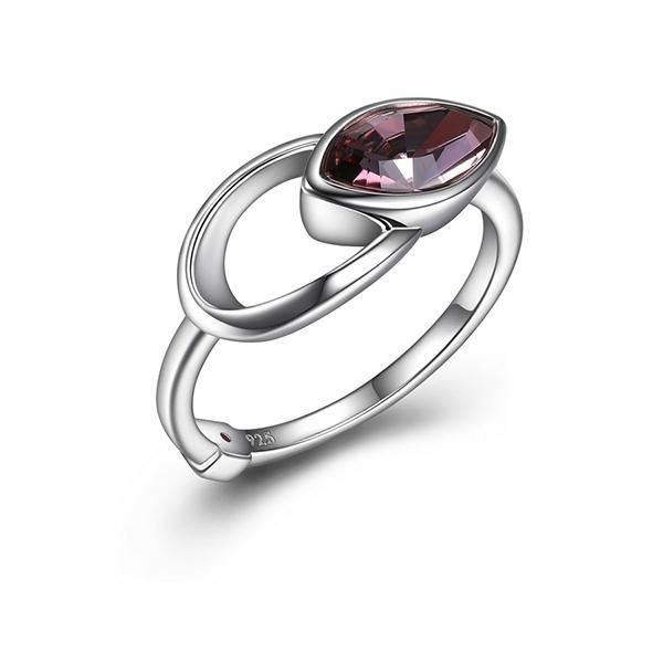 RR4LAB295-W-9 Sterling Silver EXPRESSION Pink Swarovski Antique Ring Size 9