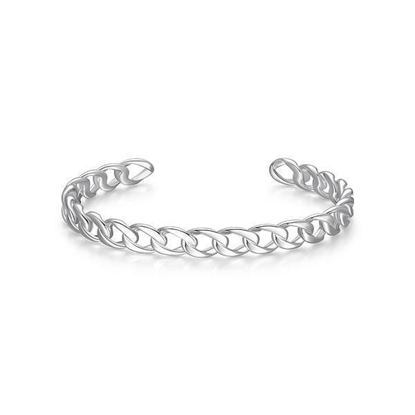 BR1LAL4-W "Ovation" High Polish Link Cuff Bangle