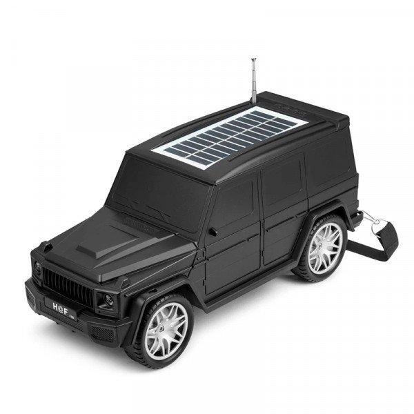 Luxury SUV Style Jeep Bluetooth Speaker - Solar Charging, Carry Strap, Multi-Input KIF88 for Universal Cell Phone And Bluetooth Device - Black
