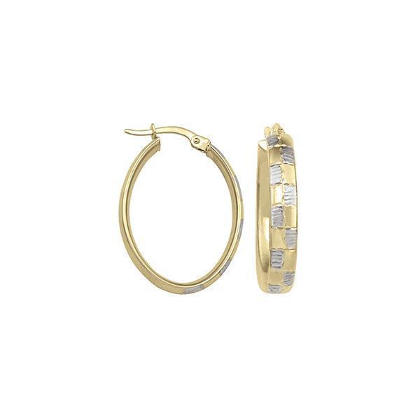 14K Two Tone Gold Hoop Earrings - 2T