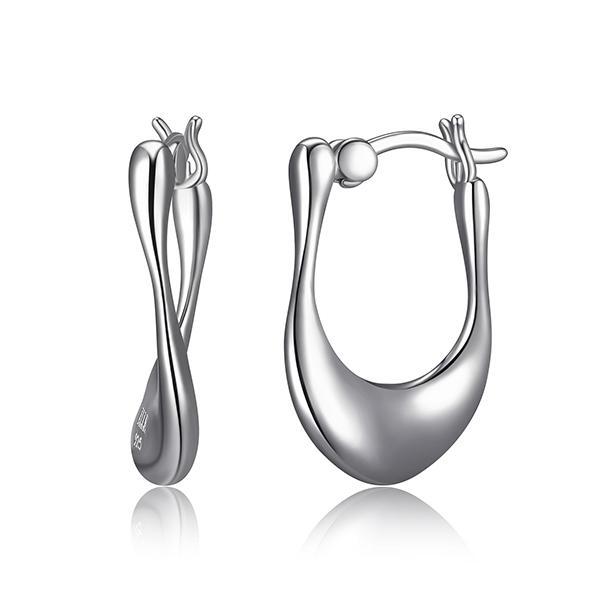 ER2LCCZA0-W Sterling Silver CARAMEL Twisted Hoop Earrings