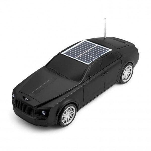Luxury Car Design Portable Bluetooth Speaker - Solar Powered, Full-Featured Audio Experience KIF98 for Universal Cell Phone And Bluetooth Device - Black