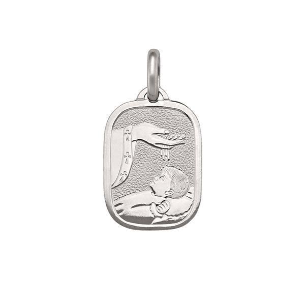 14K White Gold Baptism Pendant - 2.0 gm - 14KW