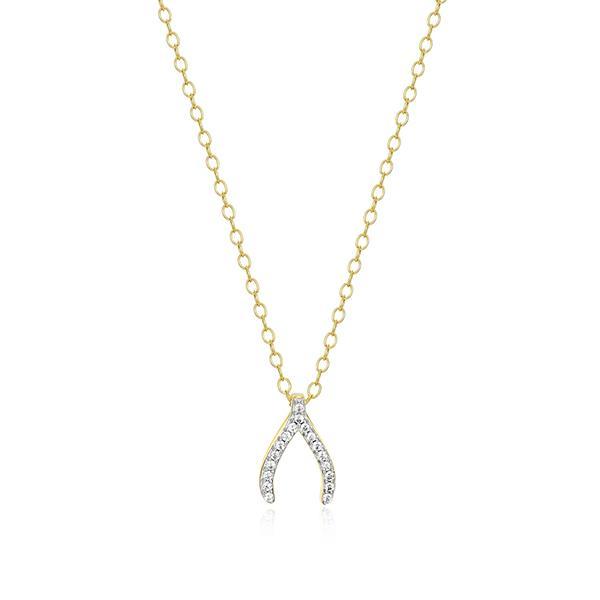 CJ Monte sterling silver lab-created diamond wishbone necklace