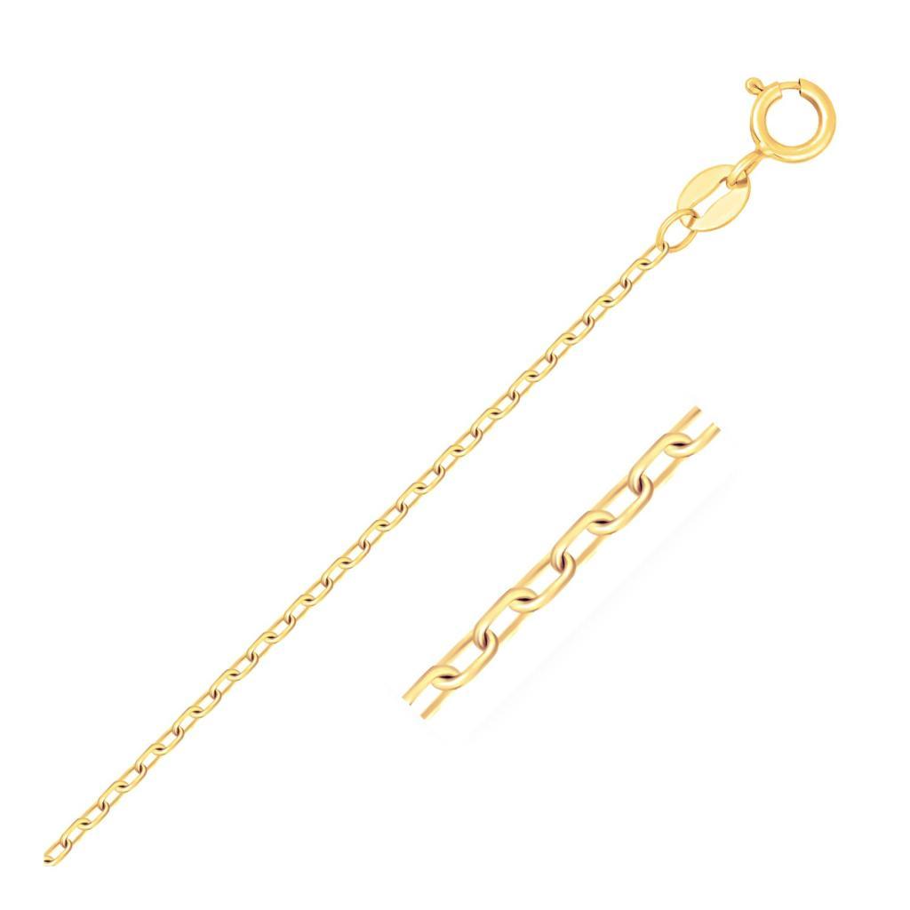 14k Yellow Gold Faceted Cable Link Chain (1.2 mm) -20"